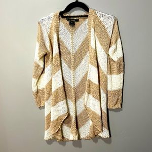 SM Chevron sweater cardigan Love Stitch white/tan